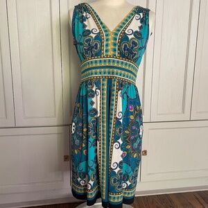 Baroque print dress